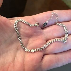 Sterling Silver 6.5” Smiley Bracelet